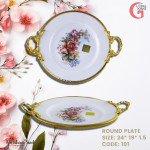Round Plate, Liquid Gold Lustre, Global King Wholesale Product Supplier