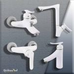 Aryana Faucets Set Mechanical Karoon Silver & White Color