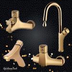 Aryana Faucets Set Mechanical Daland Model Gold Color