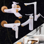 Aryana Faucets Set Mechanical Karoon White & Gold Color